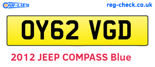 OY62VGD are the vehicle registration plates.