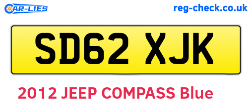 SD62XJK are the vehicle registration plates.