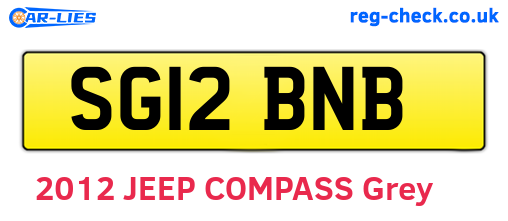 SG12BNB are the vehicle registration plates.