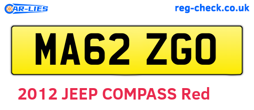 MA62ZGO are the vehicle registration plates.