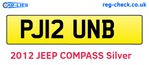 PJ12UNB are the vehicle registration plates.