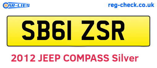 SB61ZSR are the vehicle registration plates.