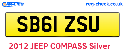 SB61ZSU are the vehicle registration plates.