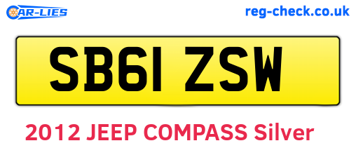 SB61ZSW are the vehicle registration plates.