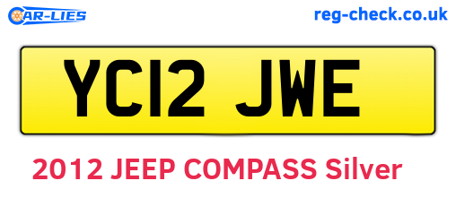 YC12JWE are the vehicle registration plates.