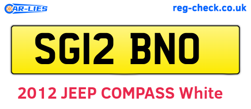 SG12BNO are the vehicle registration plates.