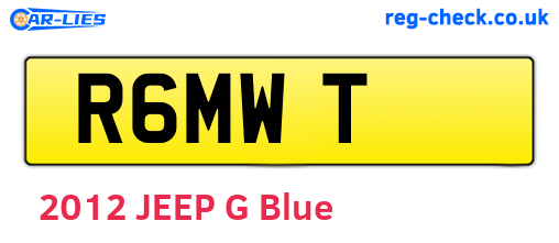 R6MWT are the vehicle registration plates.