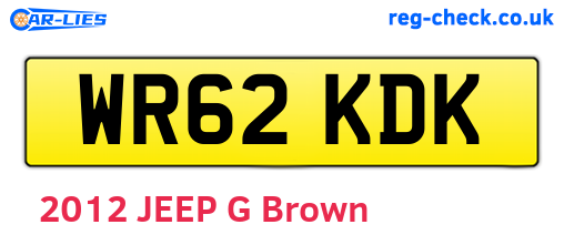WR62KDK are the vehicle registration plates.