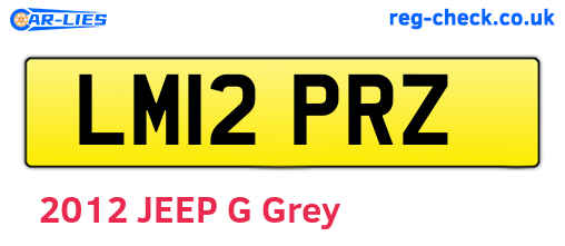 LM12PRZ are the vehicle registration plates.
