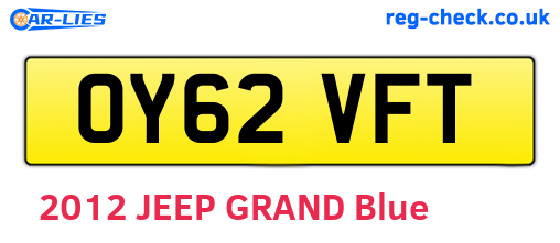 OY62VFT are the vehicle registration plates.