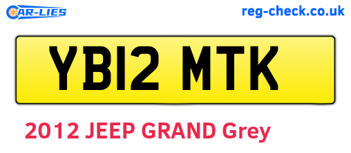 YB12MTK are the vehicle registration plates.