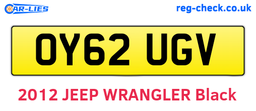 OY62UGV are the vehicle registration plates.