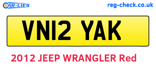 VN12YAK are the vehicle registration plates.