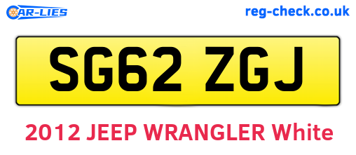 SG62ZGJ are the vehicle registration plates.