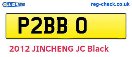 P2BBO are the vehicle registration plates.