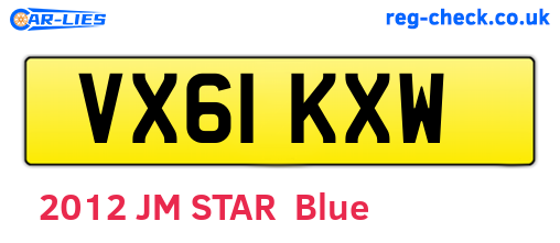VX61KXW are the vehicle registration plates.