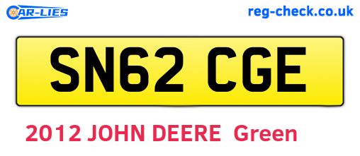 SN62CGE are the vehicle registration plates.