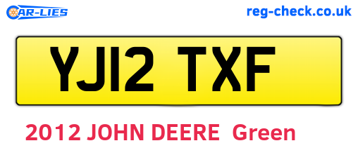 YJ12TXF are the vehicle registration plates.