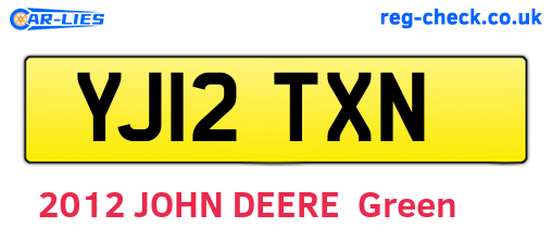 YJ12TXN are the vehicle registration plates.