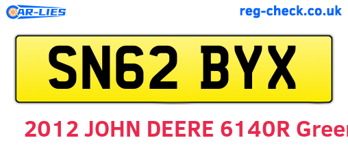SN62BYX are the vehicle registration plates.