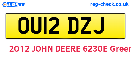 OU12DZJ are the vehicle registration plates.
