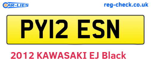 PY12ESN are the vehicle registration plates.