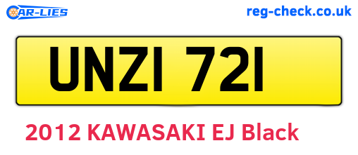 UNZ1721 are the vehicle registration plates.