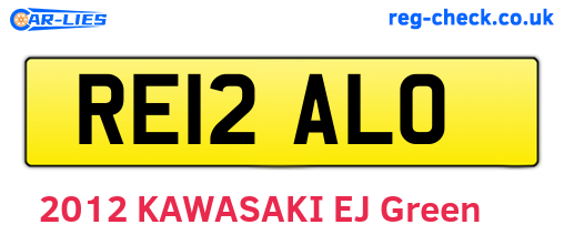 RE12ALO are the vehicle registration plates.