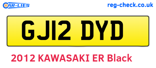 GJ12DYD are the vehicle registration plates.