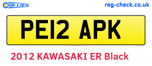 PE12APK are the vehicle registration plates.