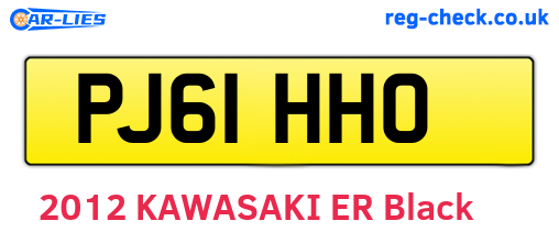 PJ61HHO are the vehicle registration plates.