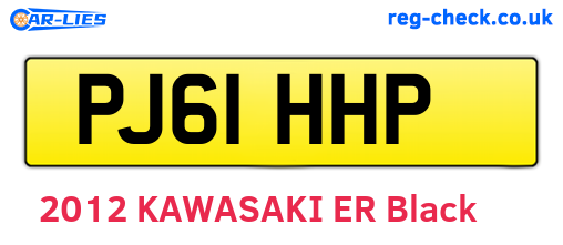 PJ61HHP are the vehicle registration plates.