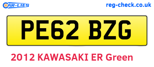 PE62BZG are the vehicle registration plates.