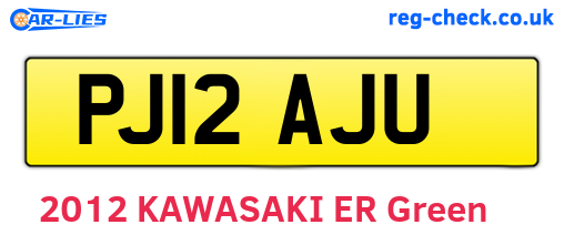 PJ12AJU are the vehicle registration plates.