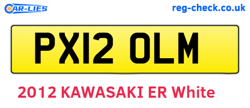 PX12OLM are the vehicle registration plates.