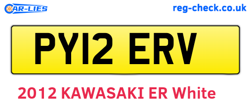 PY12ERV are the vehicle registration plates.