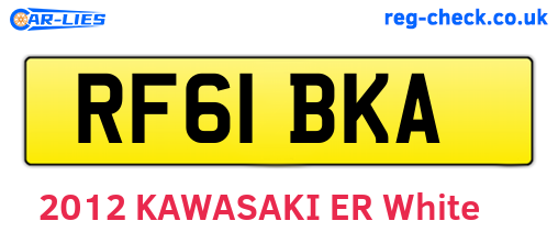 RF61BKA are the vehicle registration plates.