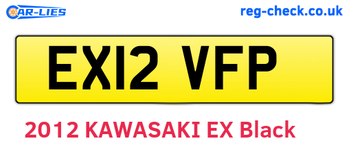 EX12VFP are the vehicle registration plates.