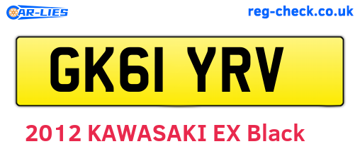 GK61YRV are the vehicle registration plates.