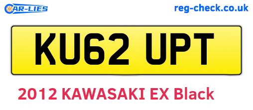 KU62UPT are the vehicle registration plates.