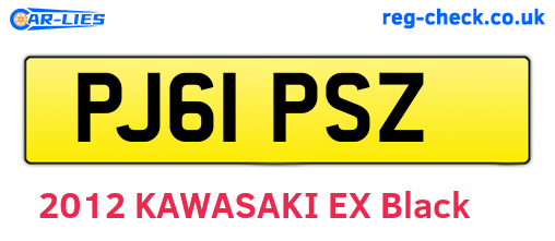 PJ61PSZ are the vehicle registration plates.