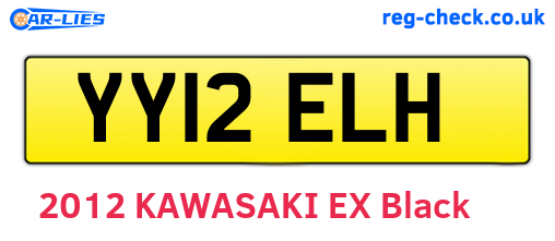 YY12ELH are the vehicle registration plates.