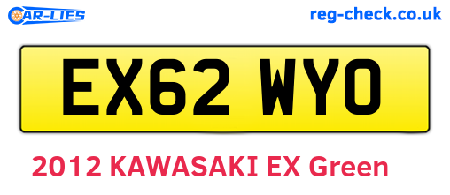 EX62WYO are the vehicle registration plates.