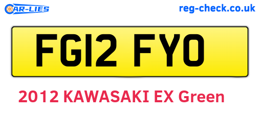 FG12FYO are the vehicle registration plates.