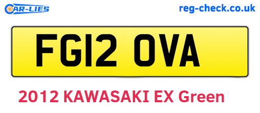 FG12OVA are the vehicle registration plates.