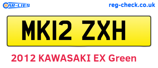 MK12ZXH are the vehicle registration plates.