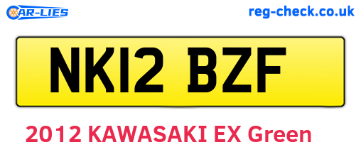 NK12BZF are the vehicle registration plates.