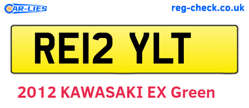 RE12YLT are the vehicle registration plates.