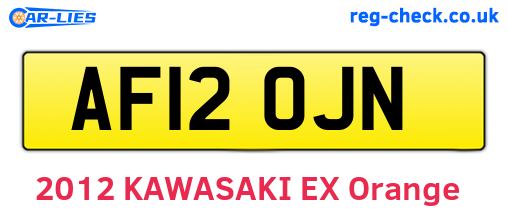 AF12OJN are the vehicle registration plates.