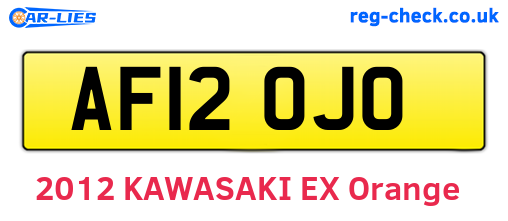 AF12OJO are the vehicle registration plates.